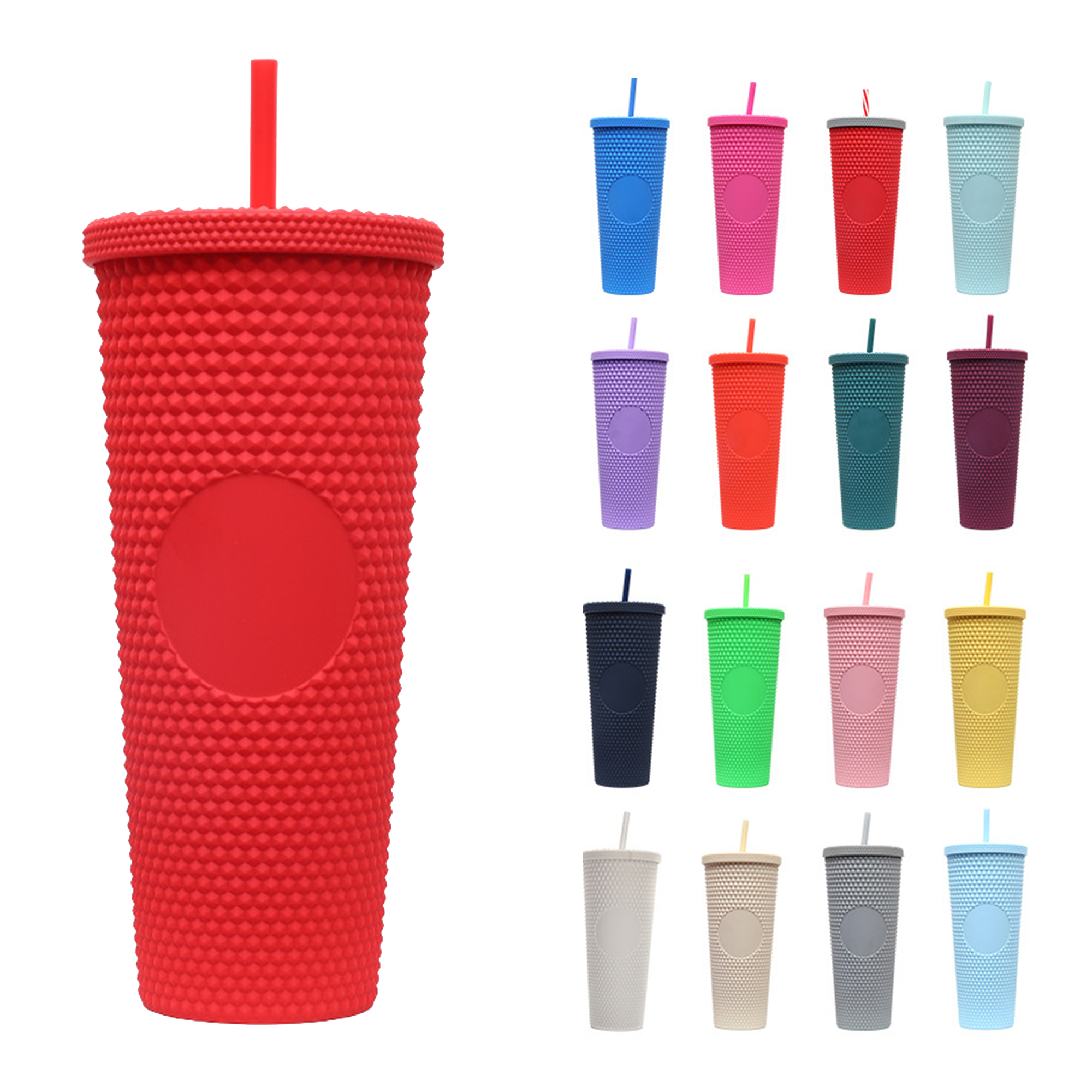 24oz Plastic Durian Straw Cup