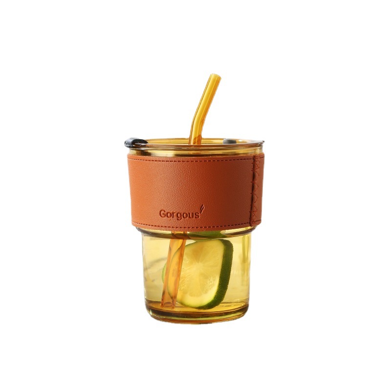 Bamboo-jointed cup with straw coffee cup