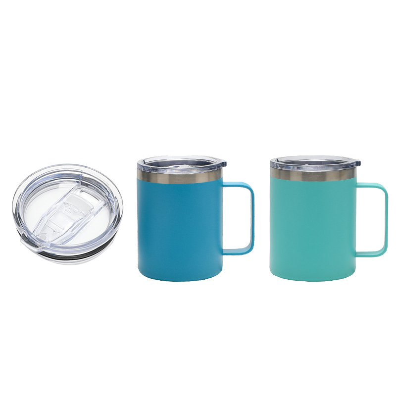 12oz Stainless Steel Mug with Handle - Vacuum Insulated, Leak-Proof Lid, 16 Colors