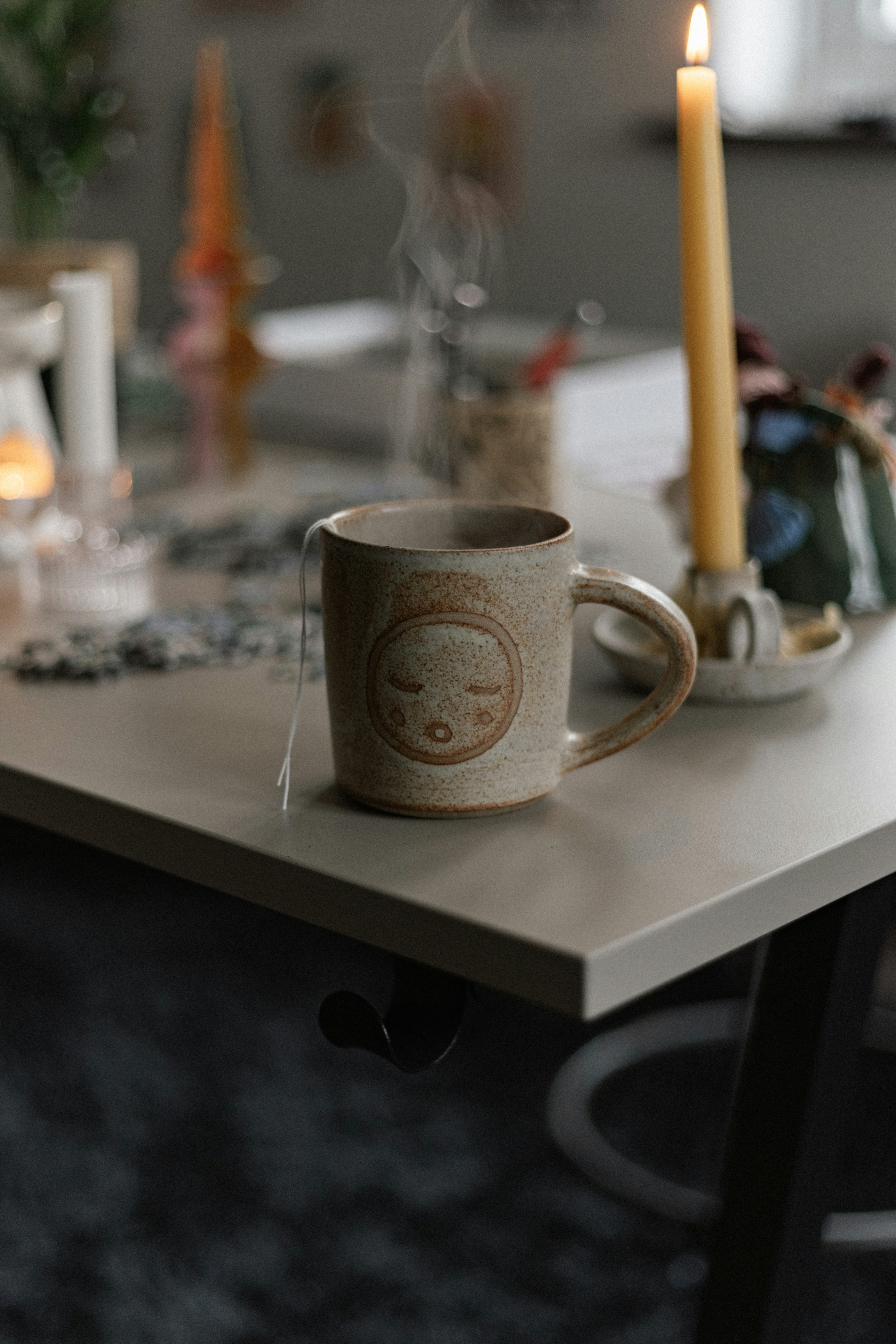 Boost Engagement with Customized Coffee Cups(pic8) Desk featuring a custom ceramic cup with corporate logo and motivational quote.
